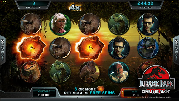 jurassic park online slot symbols