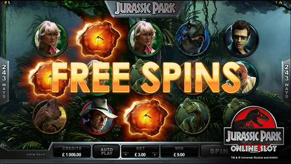 jurassic park videoslot free spins